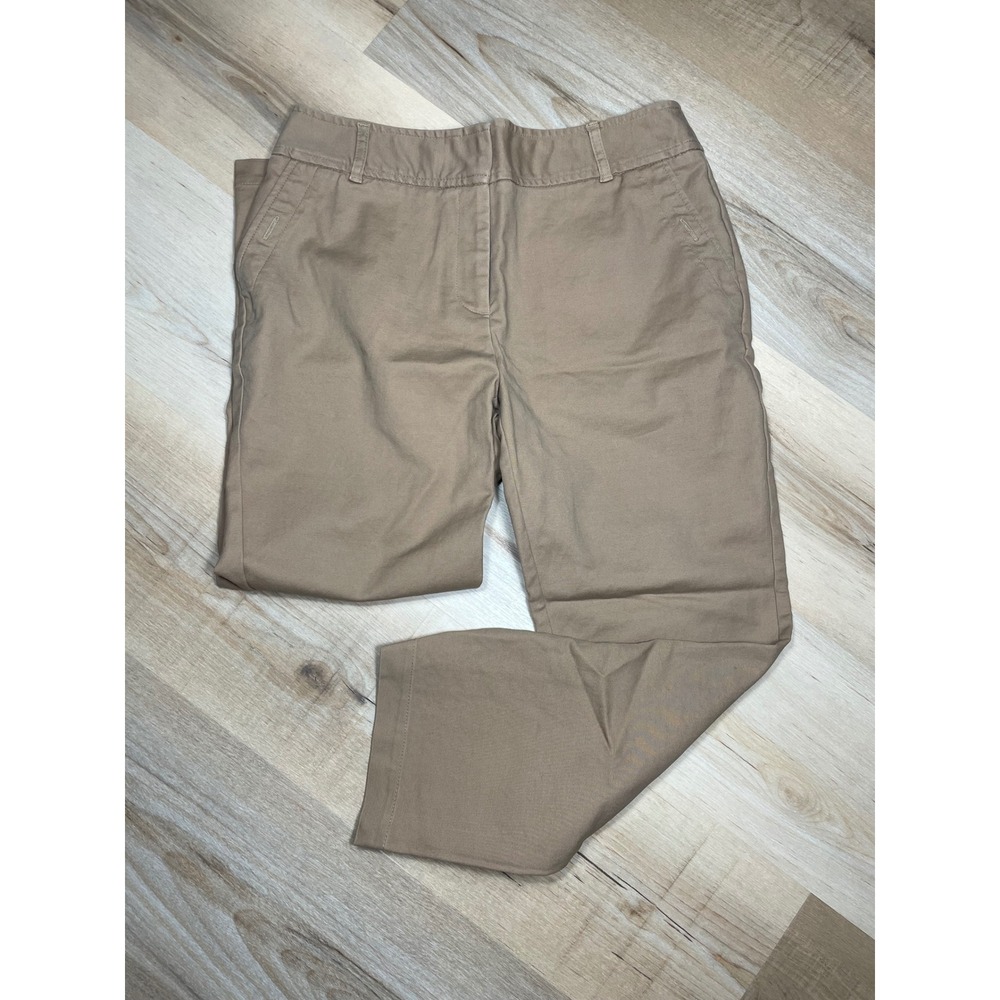 Charter Club Slim‎ It Up Khaki Tan Ankle Pants Womens 4 Stretch Chino Trousers